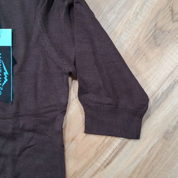 🔹️NWT Montana Company Brown Turtleneck Ruched Shoulder Sweater Large - Picture 5 of 10